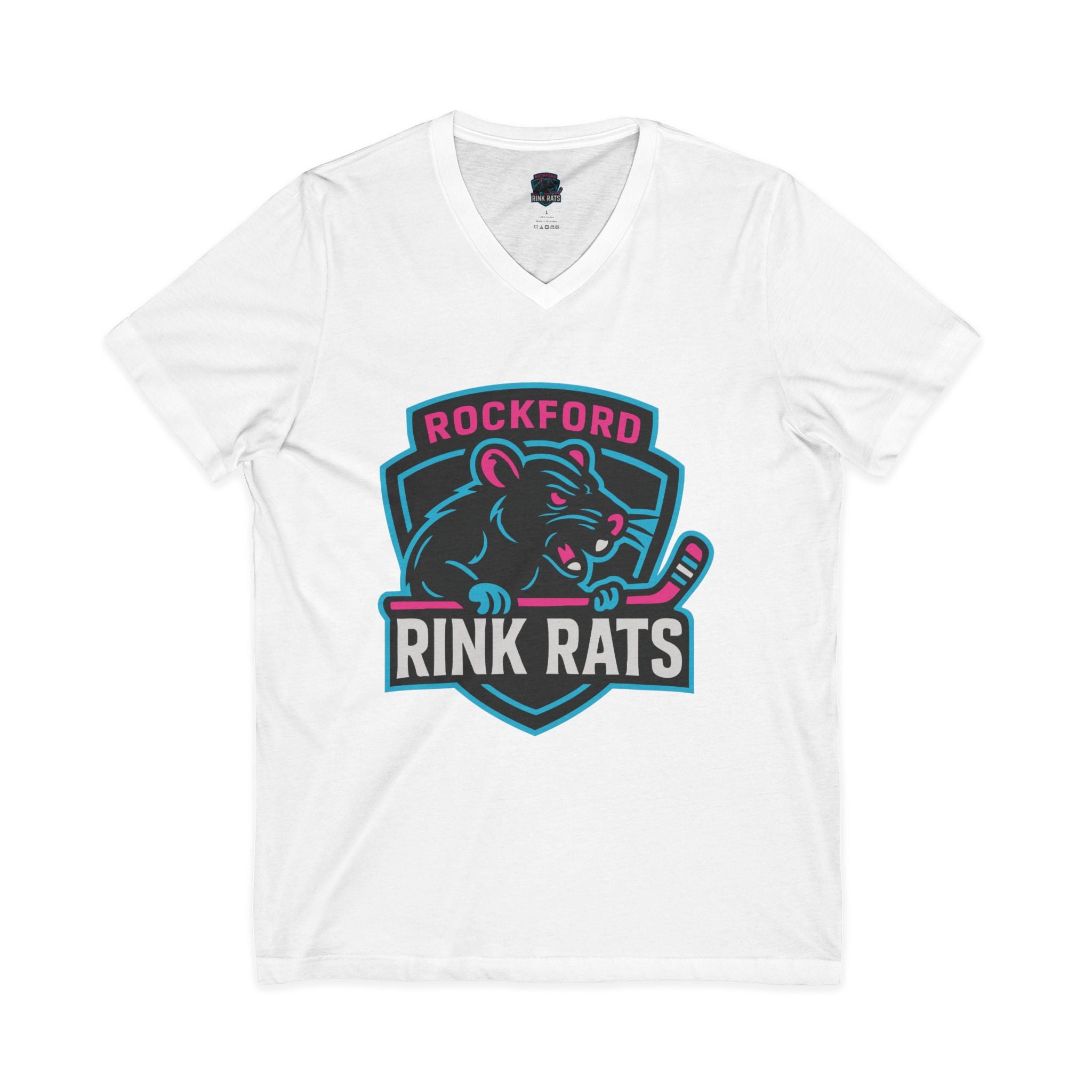 Rockford Rink Rats Tee — Rockford Rink Rats Team Logo V‑Neck