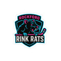 Rockford Rink Rats Die-Cut Helmet Stickers 2 in x 2 in