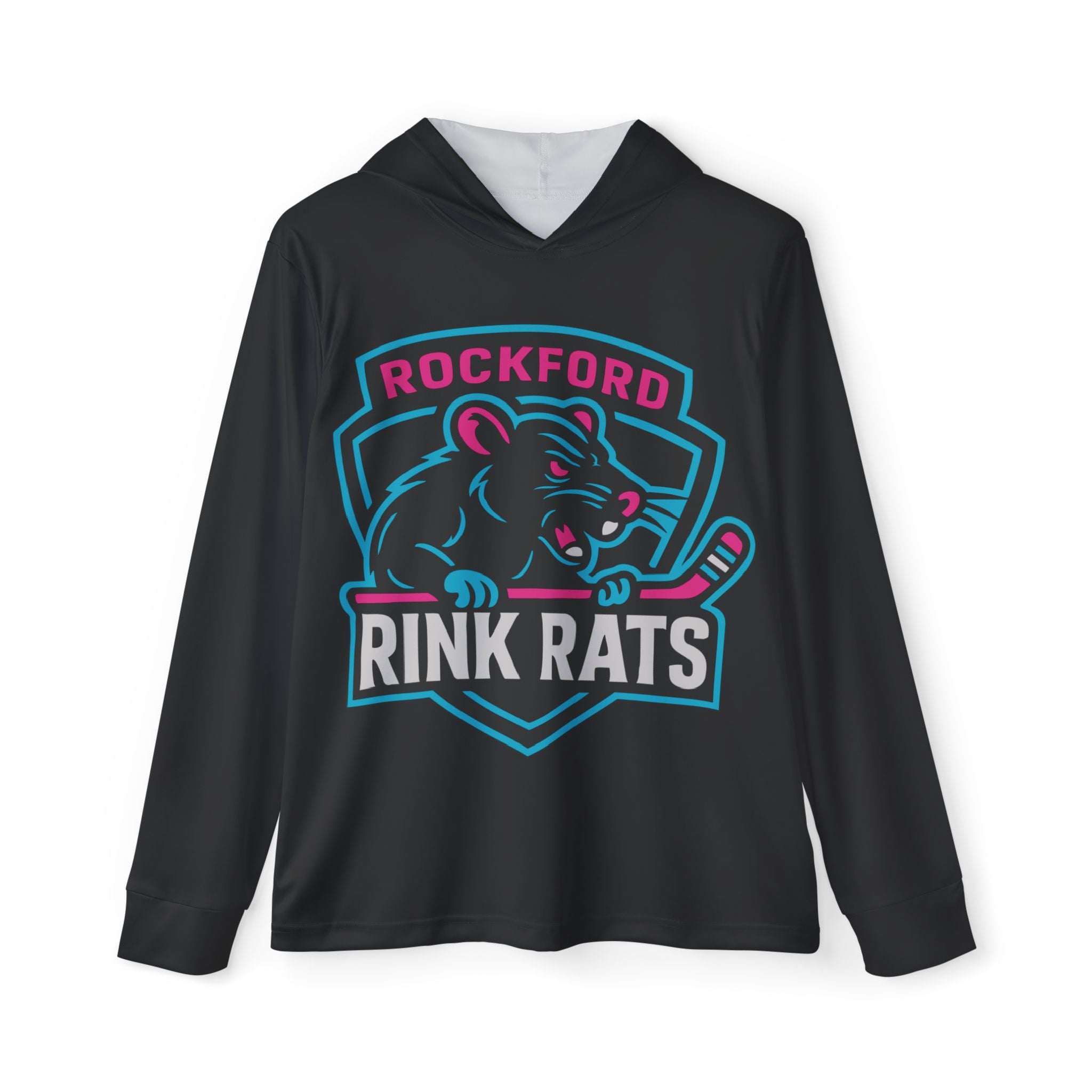 Rink Rats Hockey Hoodie — Rockford Team Logo Warmup Pullover