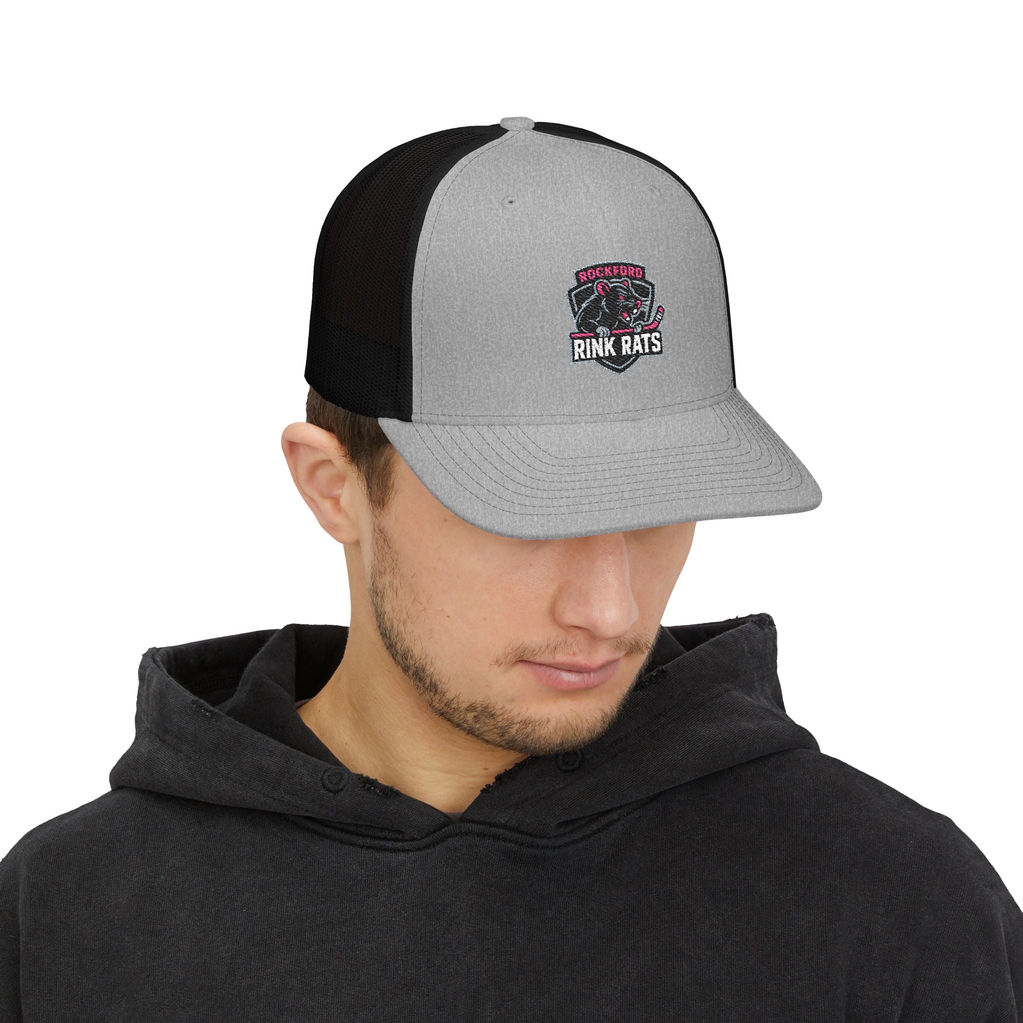 Rink Rats Hockey Trucker Cap — Embroidered Snapback Mesh Hat