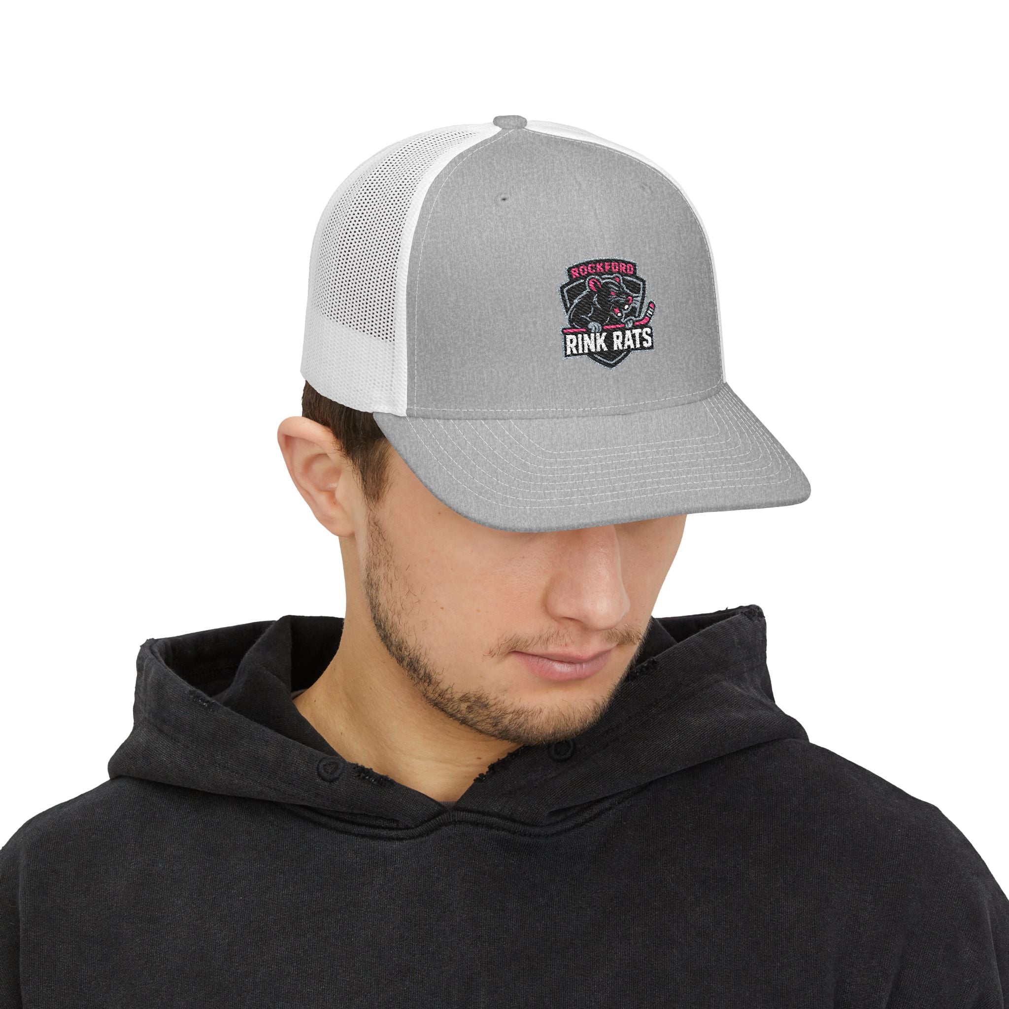 Rink Rats Hockey Trucker Cap — Embroidered Snapback Mesh Hat