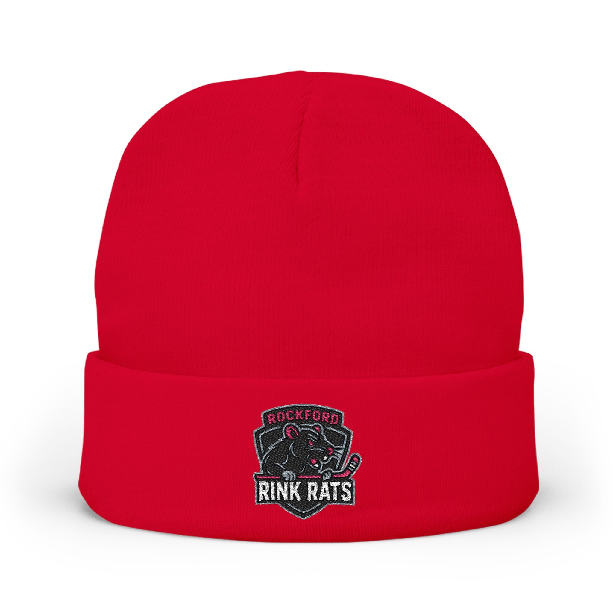 Embroidered Rink Rats Knit Beanie