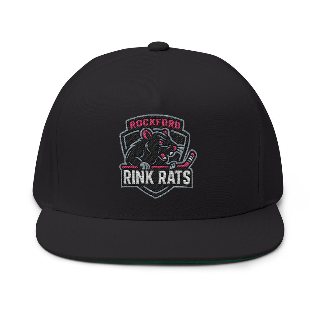 Flat Bill Cap — Rockford Rink Rats Embroidered Hockey Hat