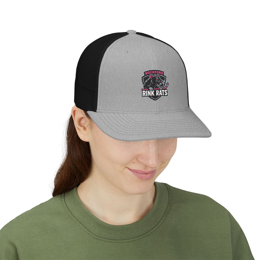 Rink Rats Hockey Trucker Cap — Embroidered Snapback Mesh Hat