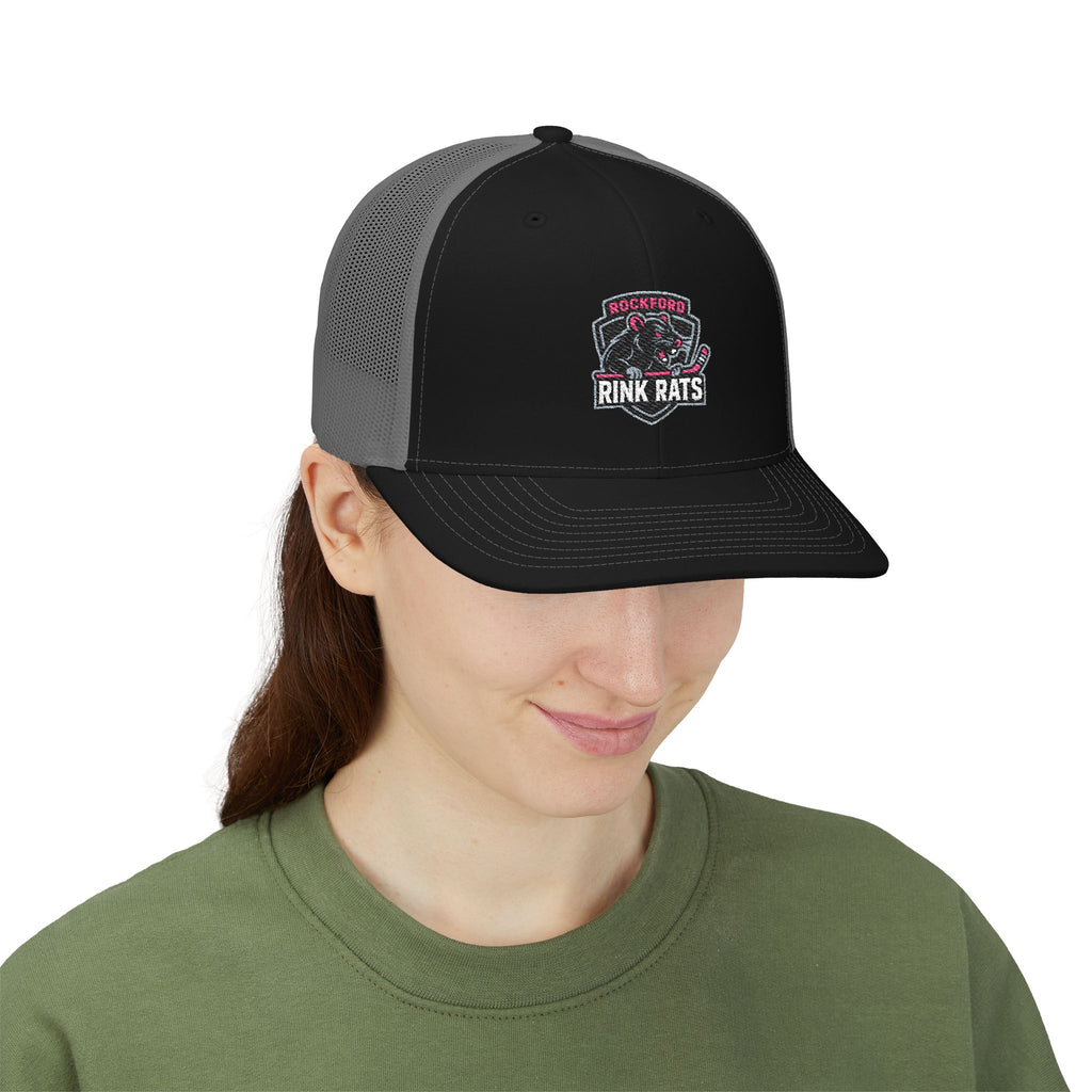 Rink Rats Hockey Trucker Cap — Embroidered Snapback Mesh Hat