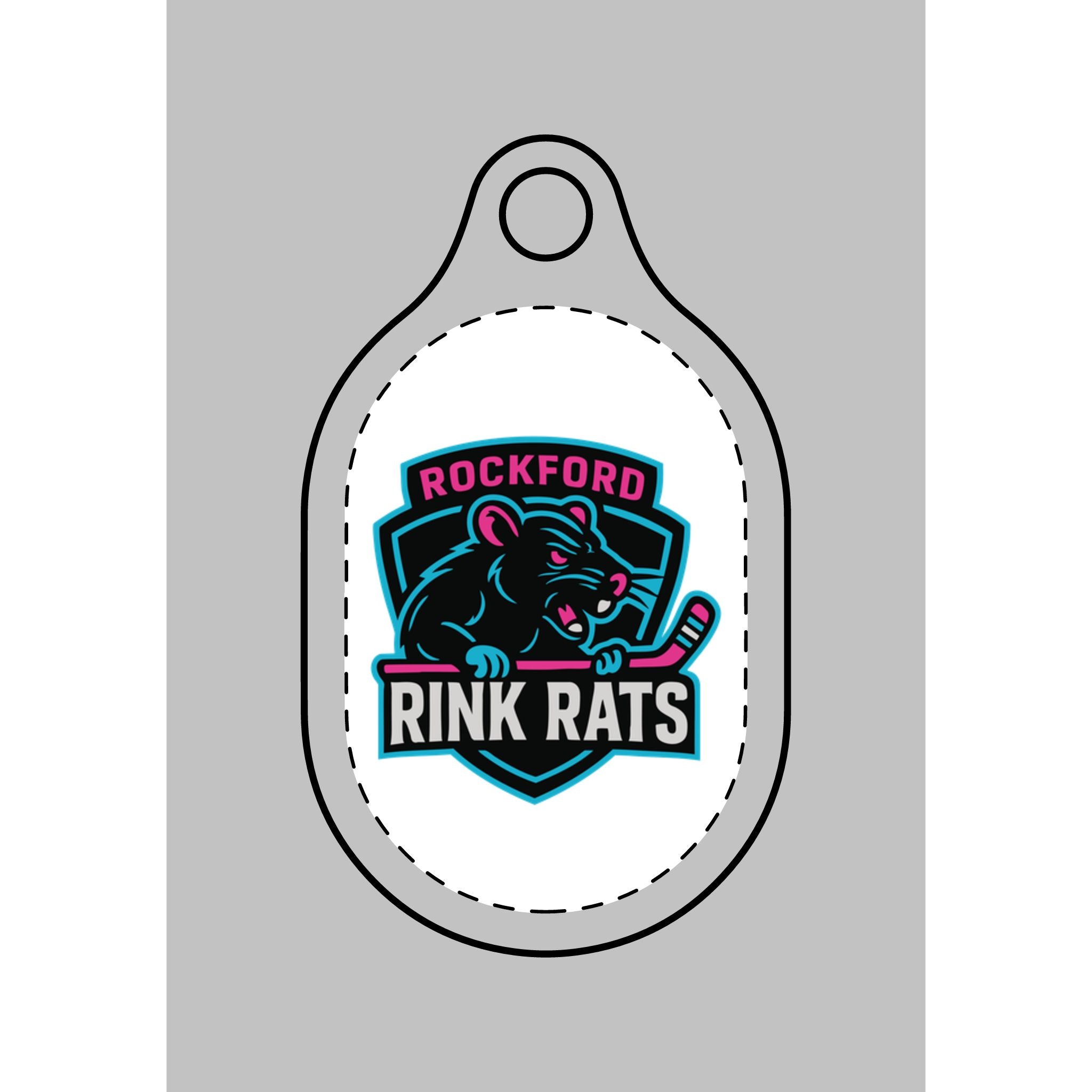 AirTag Keychain — Rockford Rink Rats Hockey Logo Cover