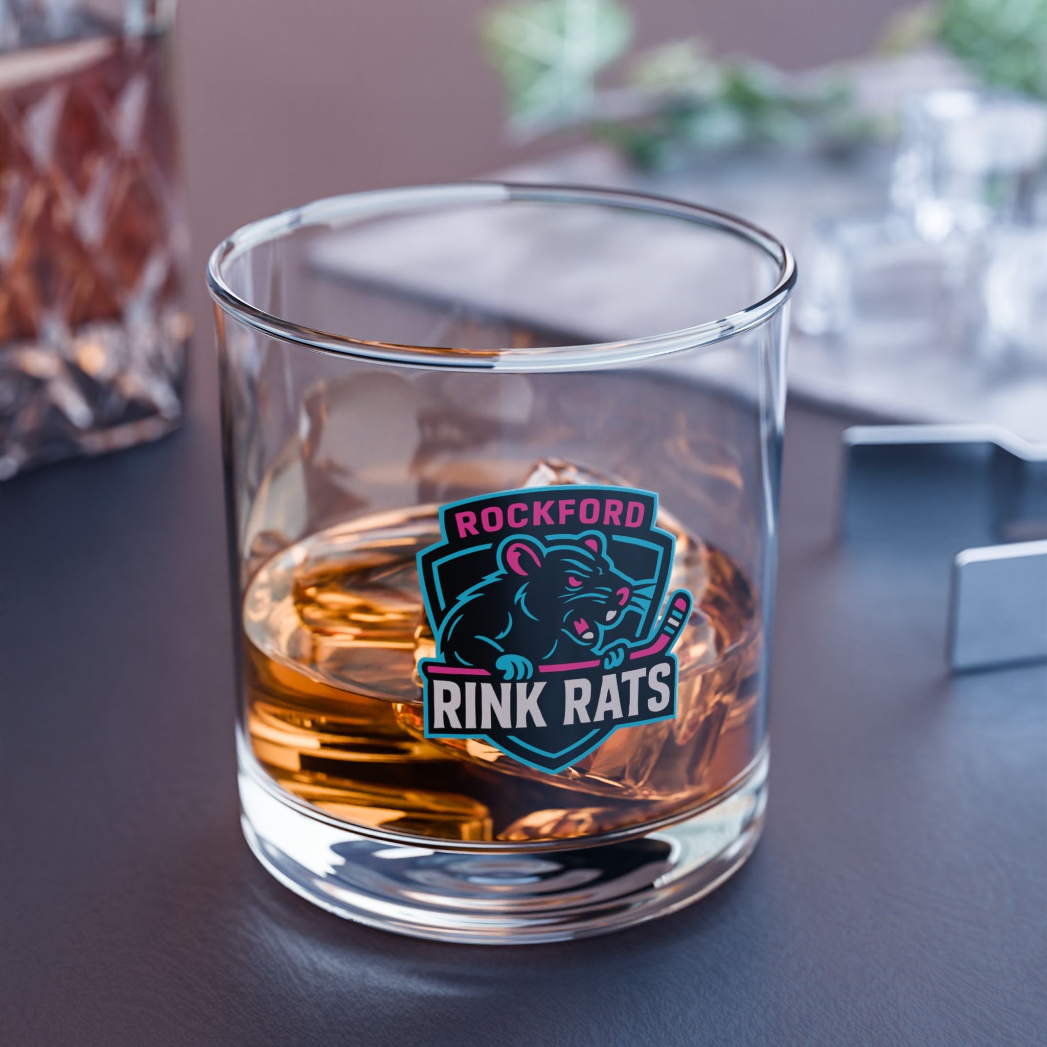 Rink Rats Rocks Glass – 10oz  Whiskey Tumbler