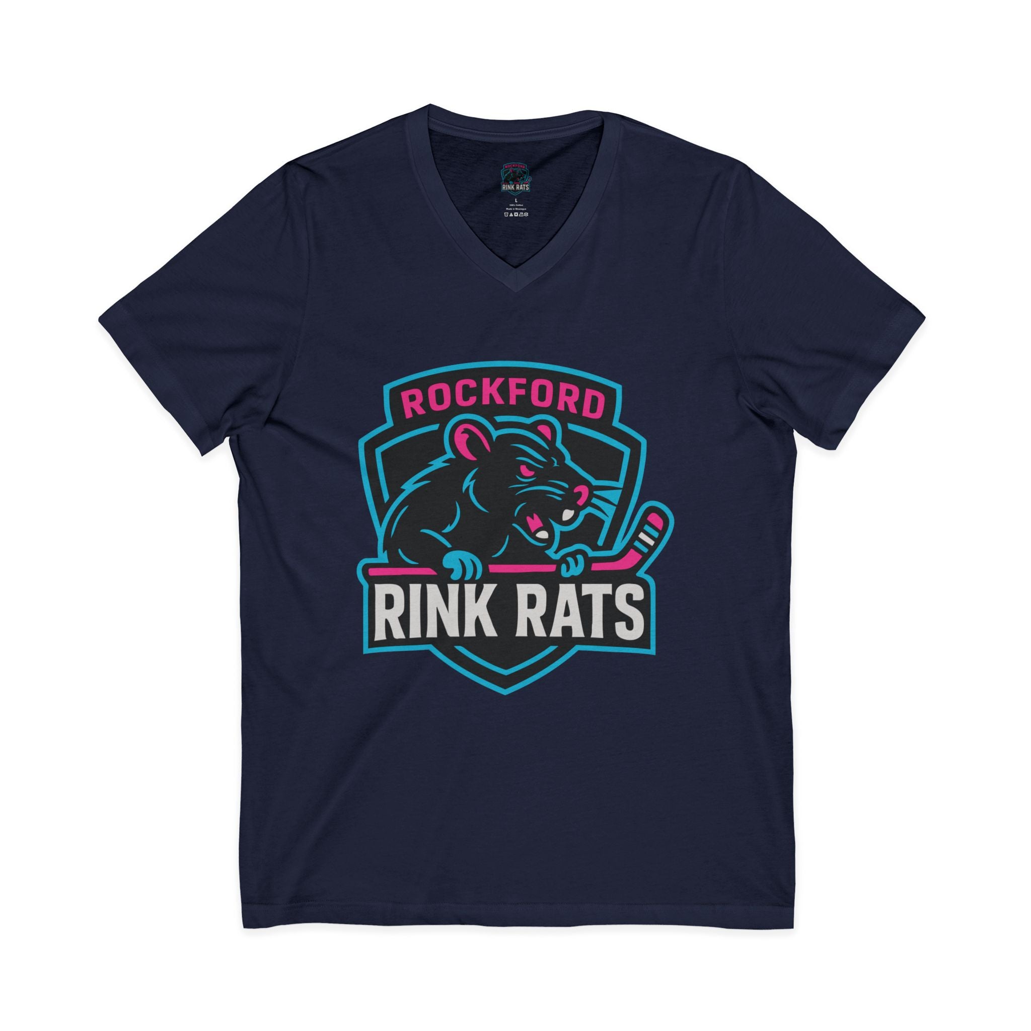 Rockford Rink Rats Tee — Rockford Rink Rats Team Logo V‑Neck