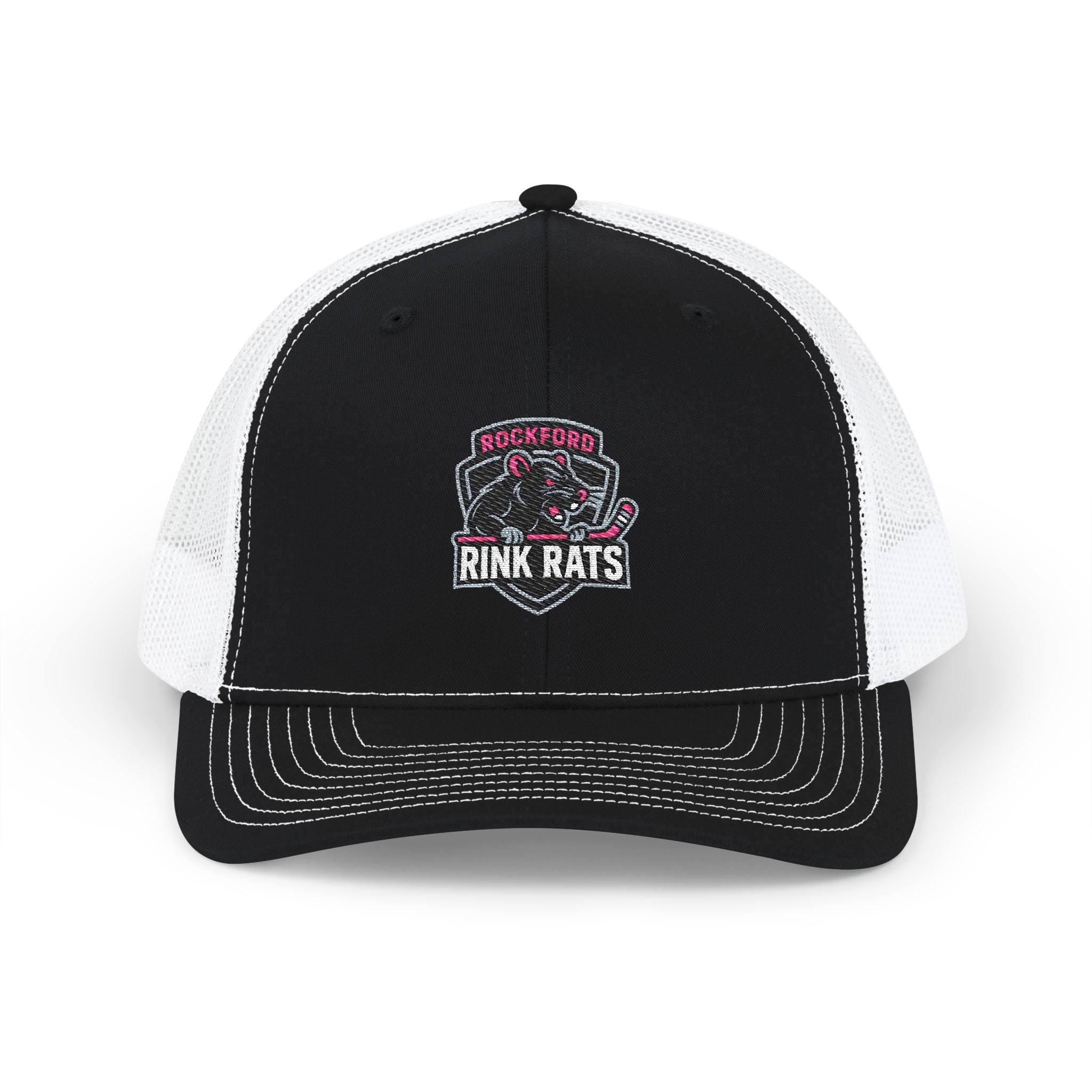Rink Rats Hockey Trucker Cap — Embroidered Snapback Mesh Hat