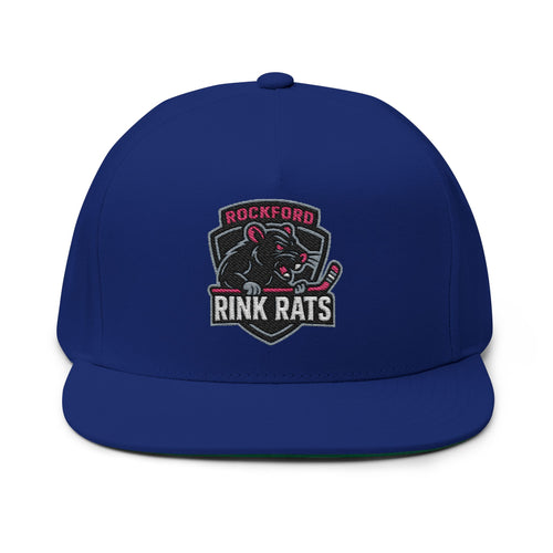 Flat Bill Cap — Rockford Rink Rats Embroidered Hockey Hat