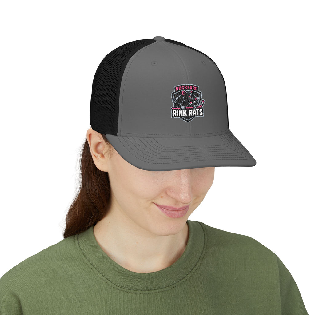 Rink Rats Hockey Trucker Cap — Embroidered Snapback Mesh Hat