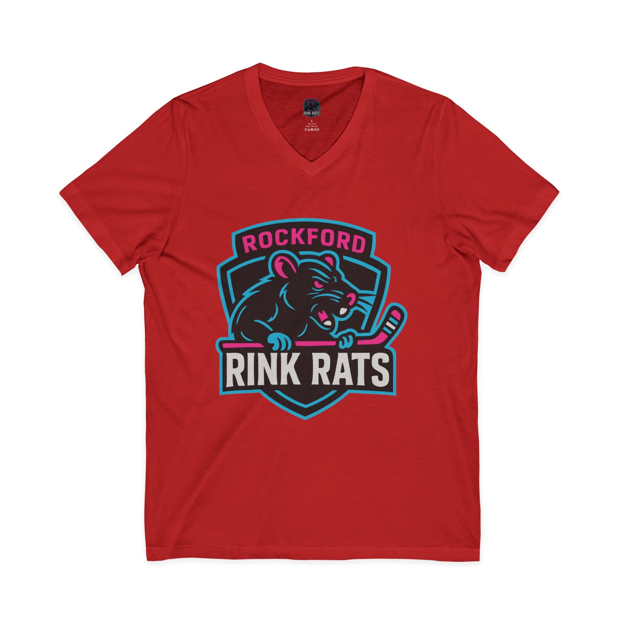 Rockford Rink Rats Tee — Rockford Rink Rats Team Logo V‑Neck