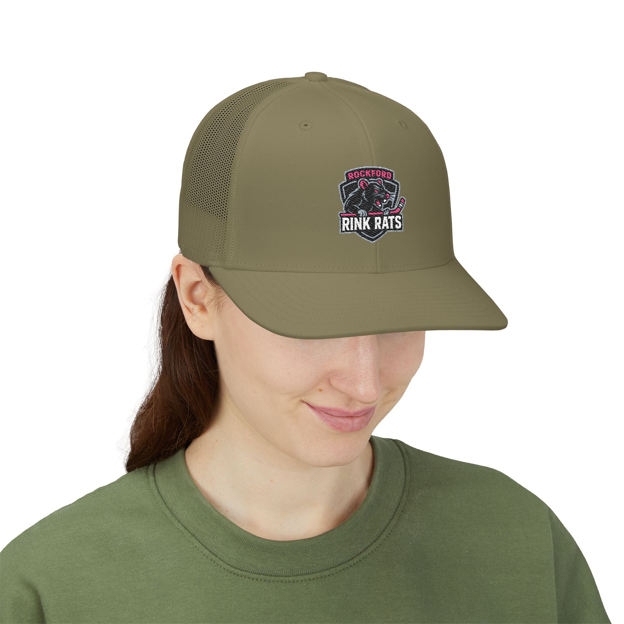 Rink Rats Hockey Trucker Cap — Embroidered Snapback Mesh Hat