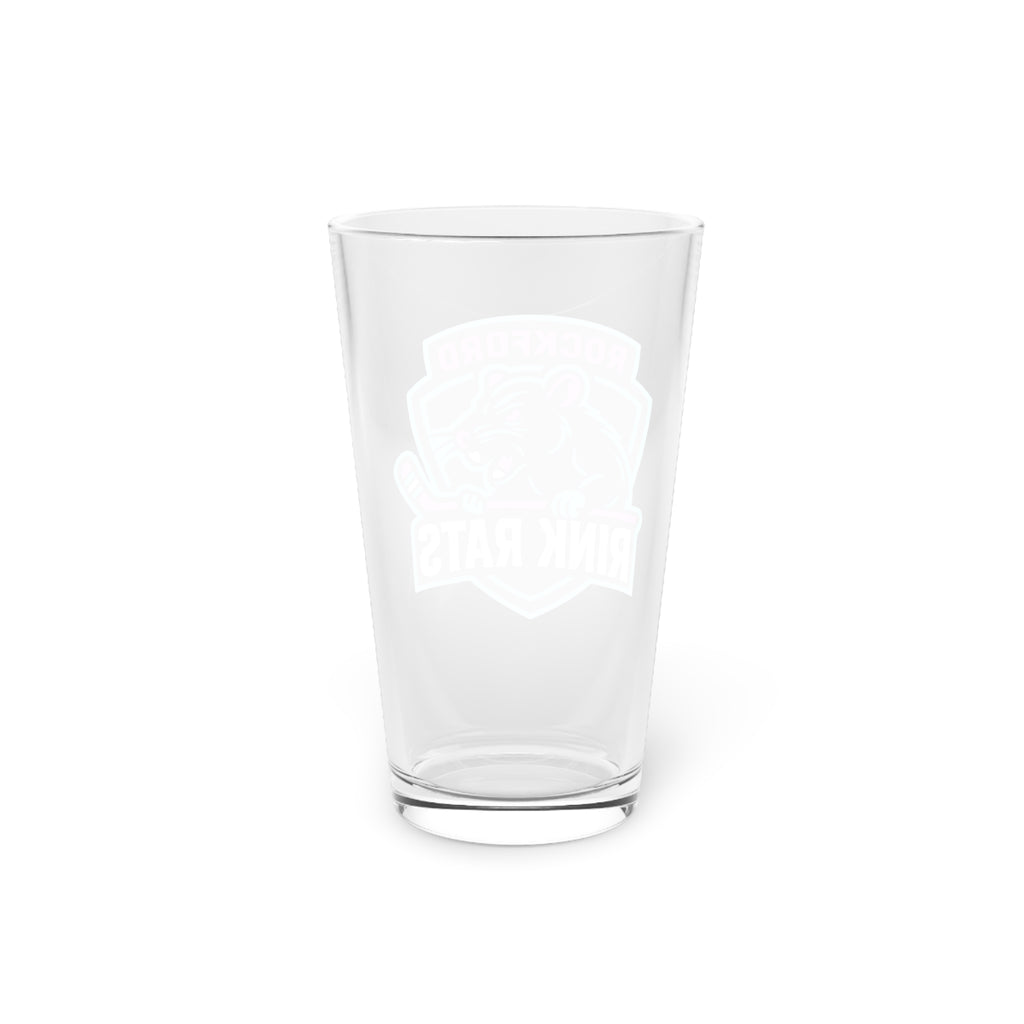 Pint Glass - Rockford Rink Rats Hockey Team Logo 16oz