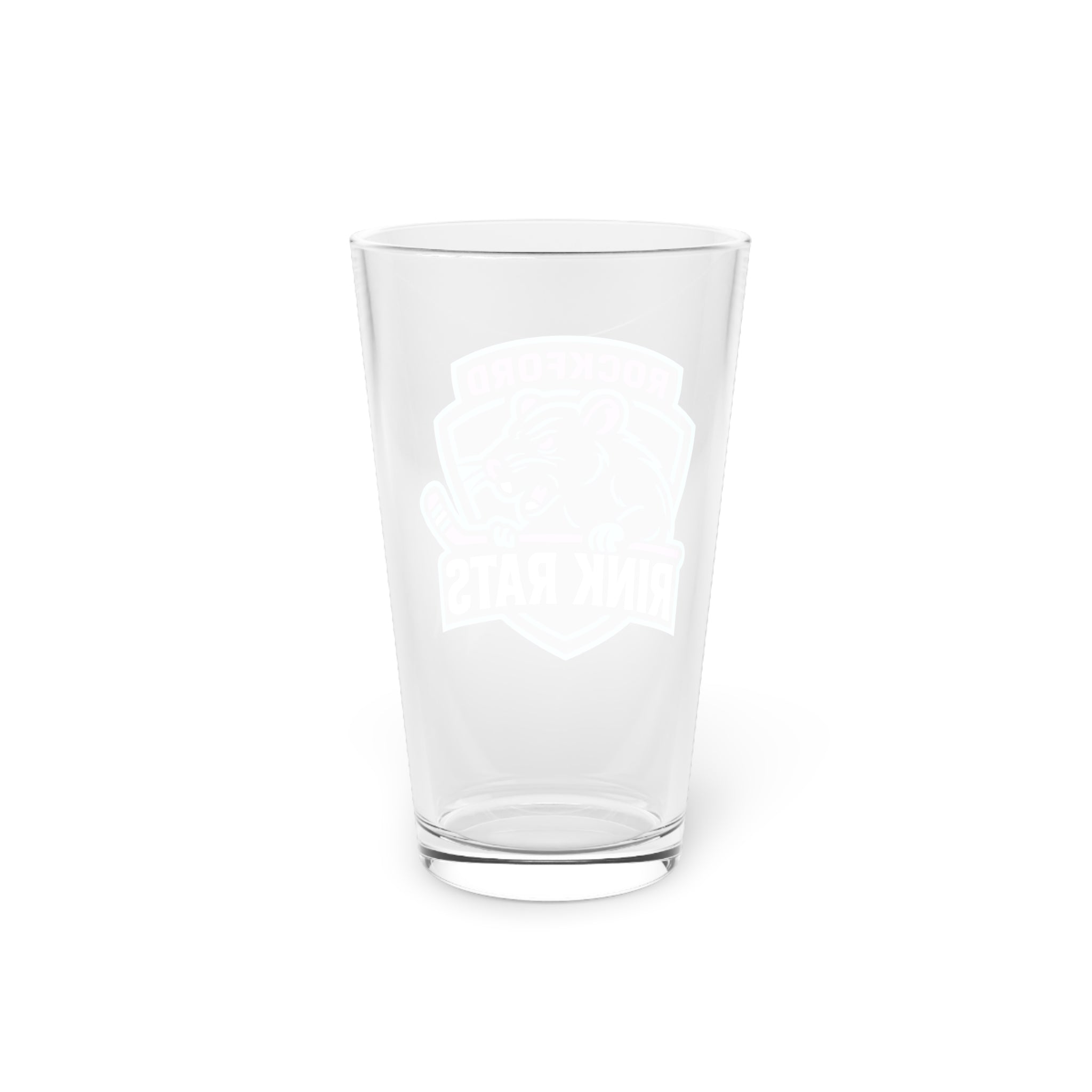 Pint Glass - Rockford Rink Rats Hockey Team Logo 16oz