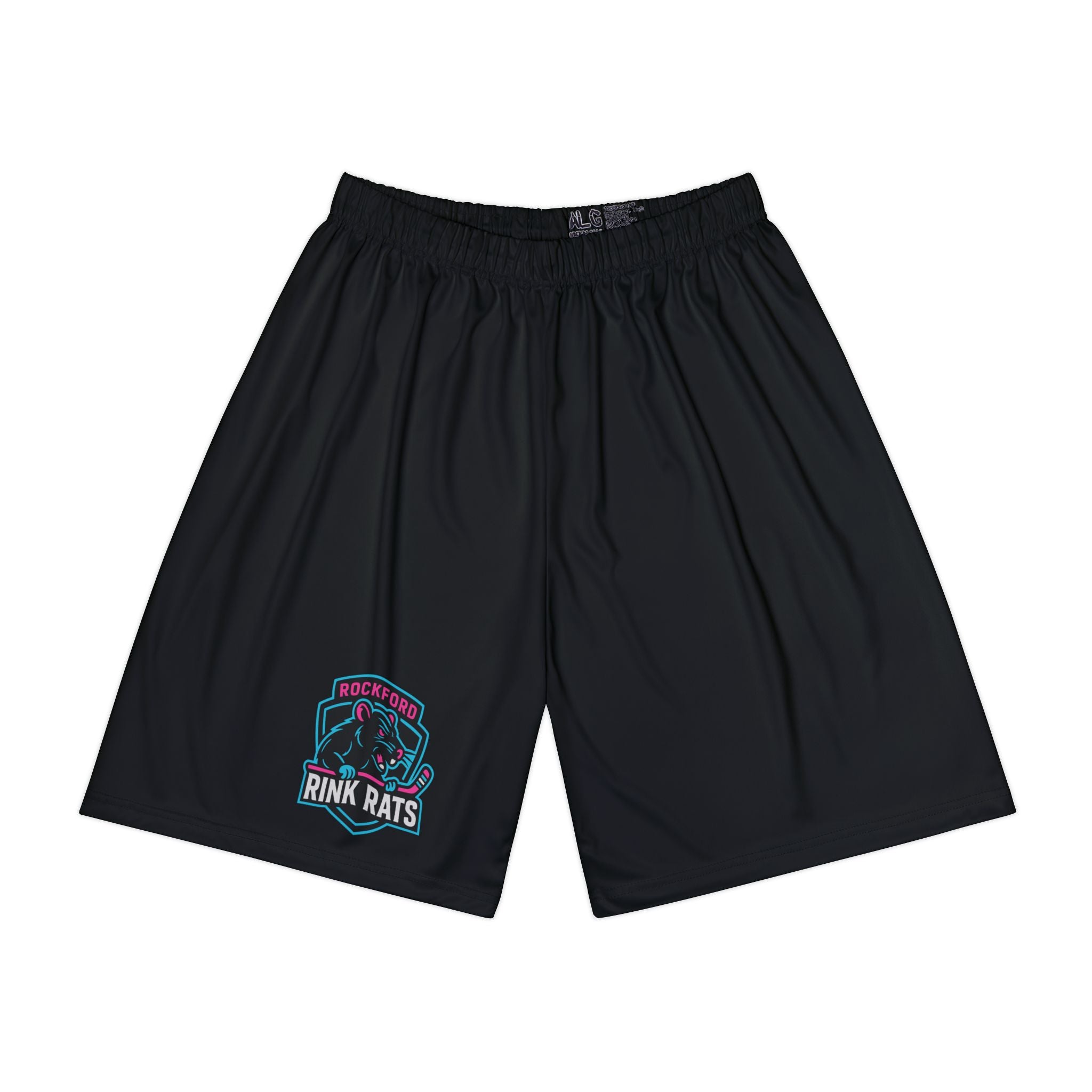 Rink Rats Hockey Logo Men's Sports Shorts — Athletic Black Training Shorts