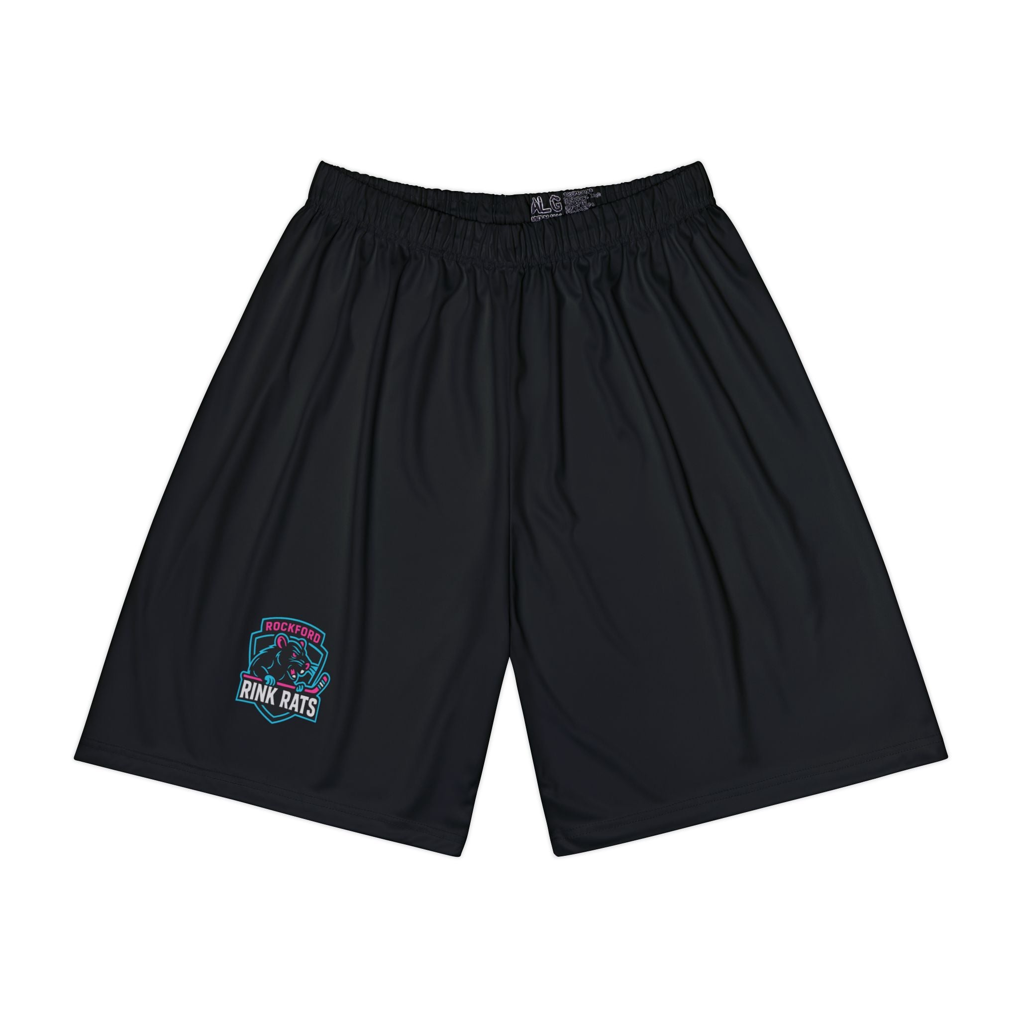 Rink Rats Hockey Logo Men's Sports Shorts — Athletic Black Training Shorts