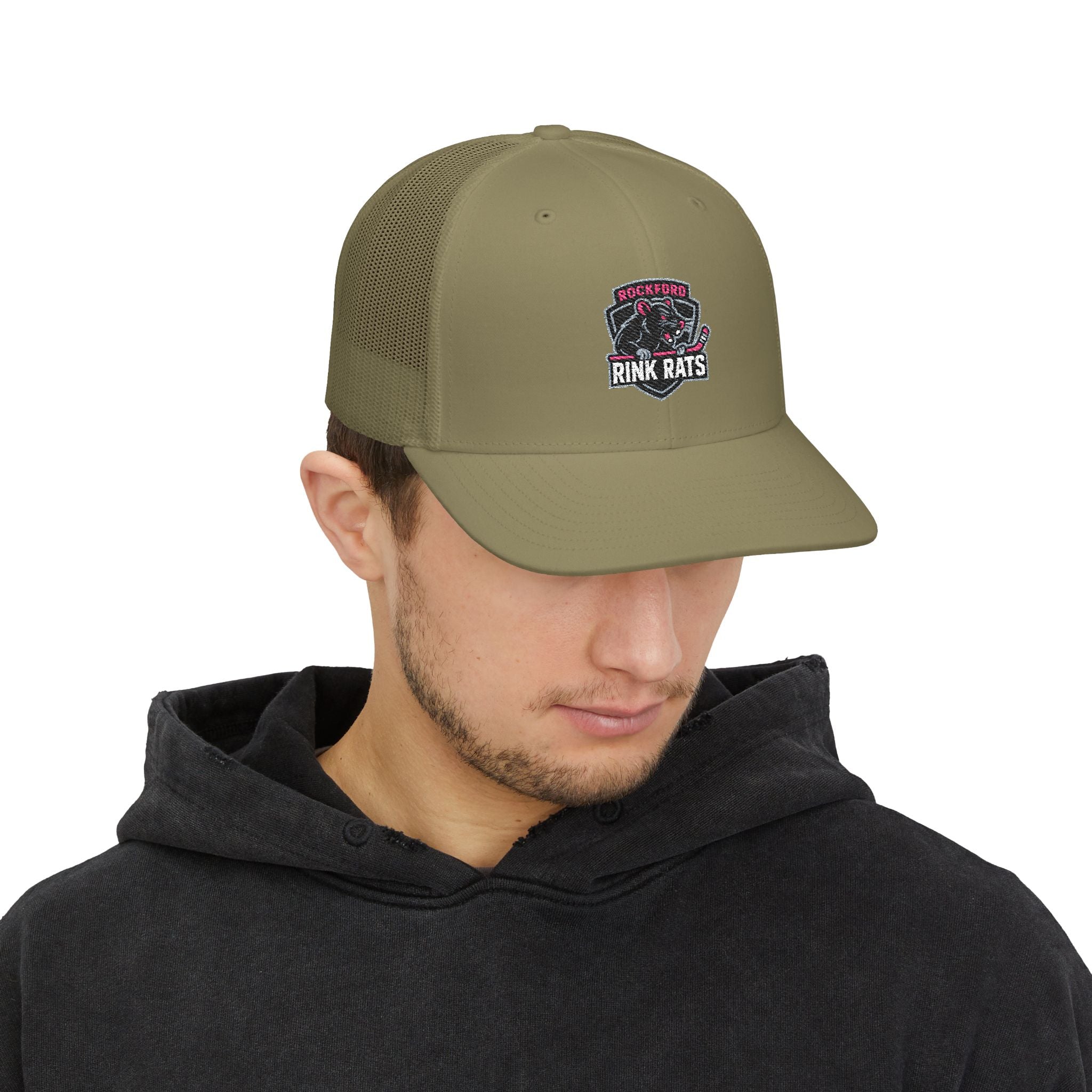 Rink Rats Hockey Trucker Cap — Embroidered Snapback Mesh Hat