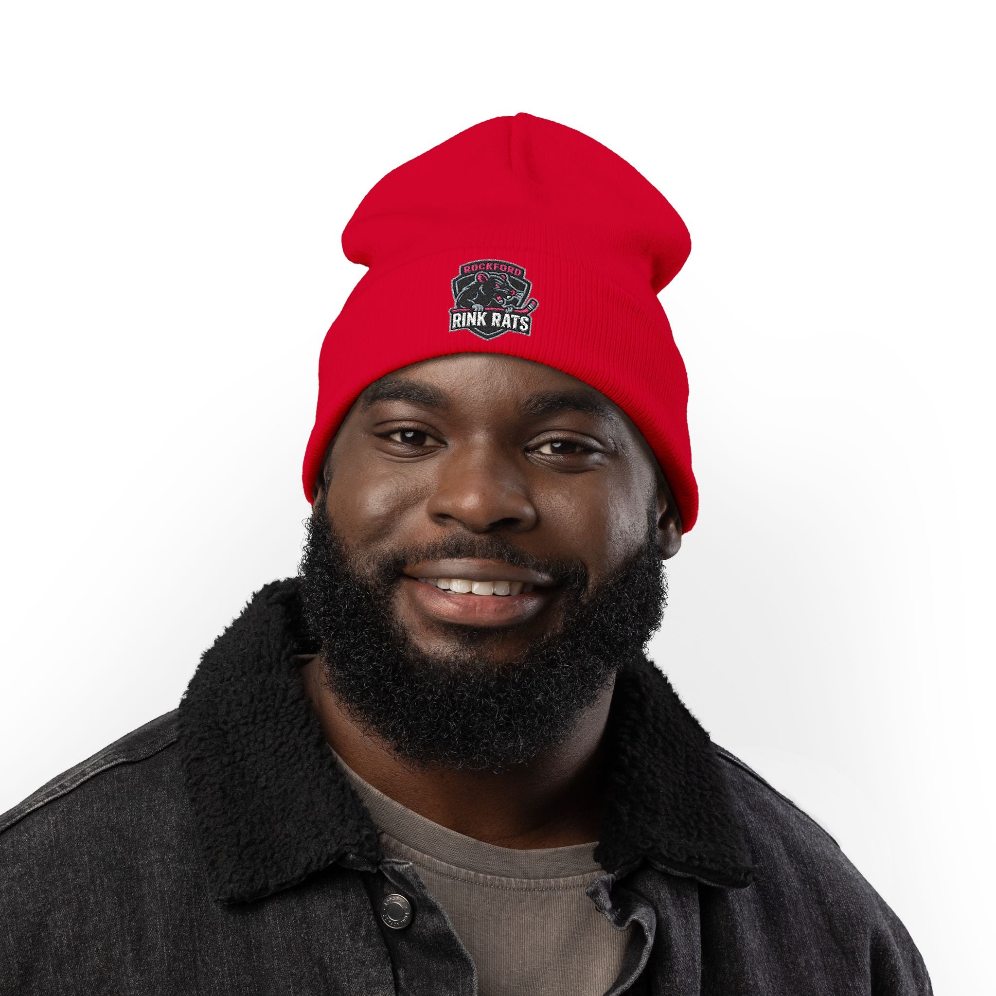 Embroidered Rink Rats Knit Beanie
