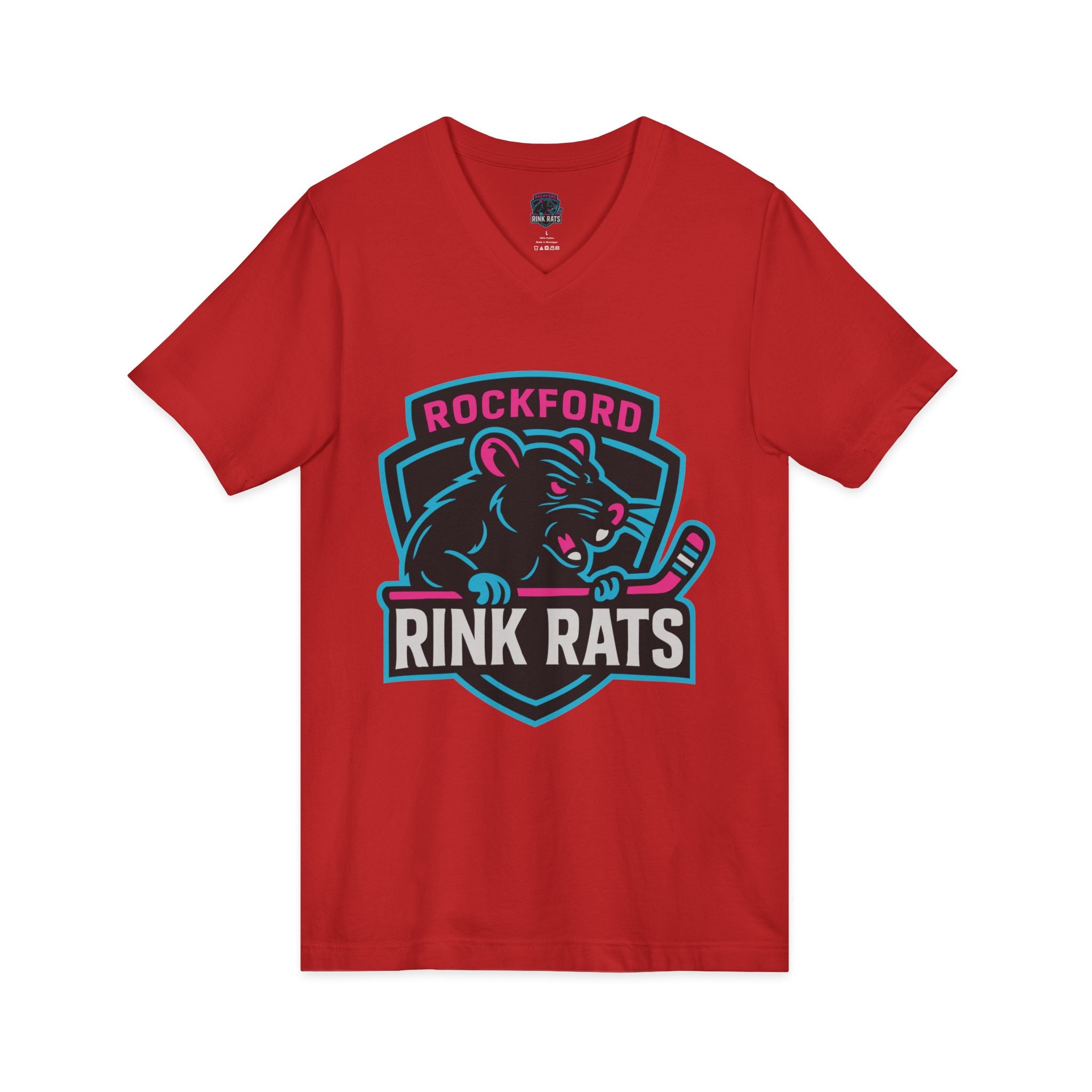 Rockford Rink Rats Tee — Rockford Rink Rats Team Logo V‑Neck