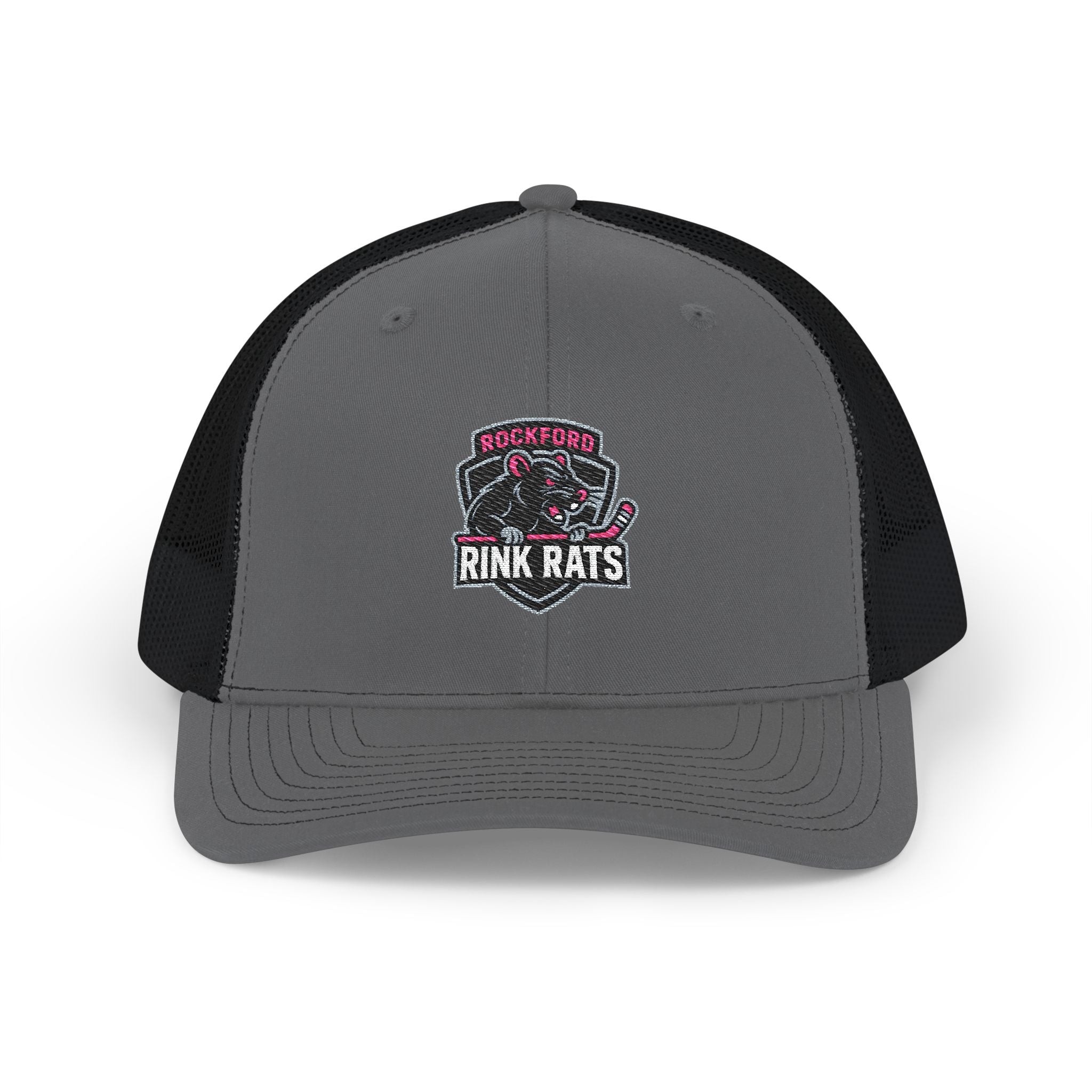Rink Rats Hockey Trucker Cap — Embroidered Snapback Mesh Hat