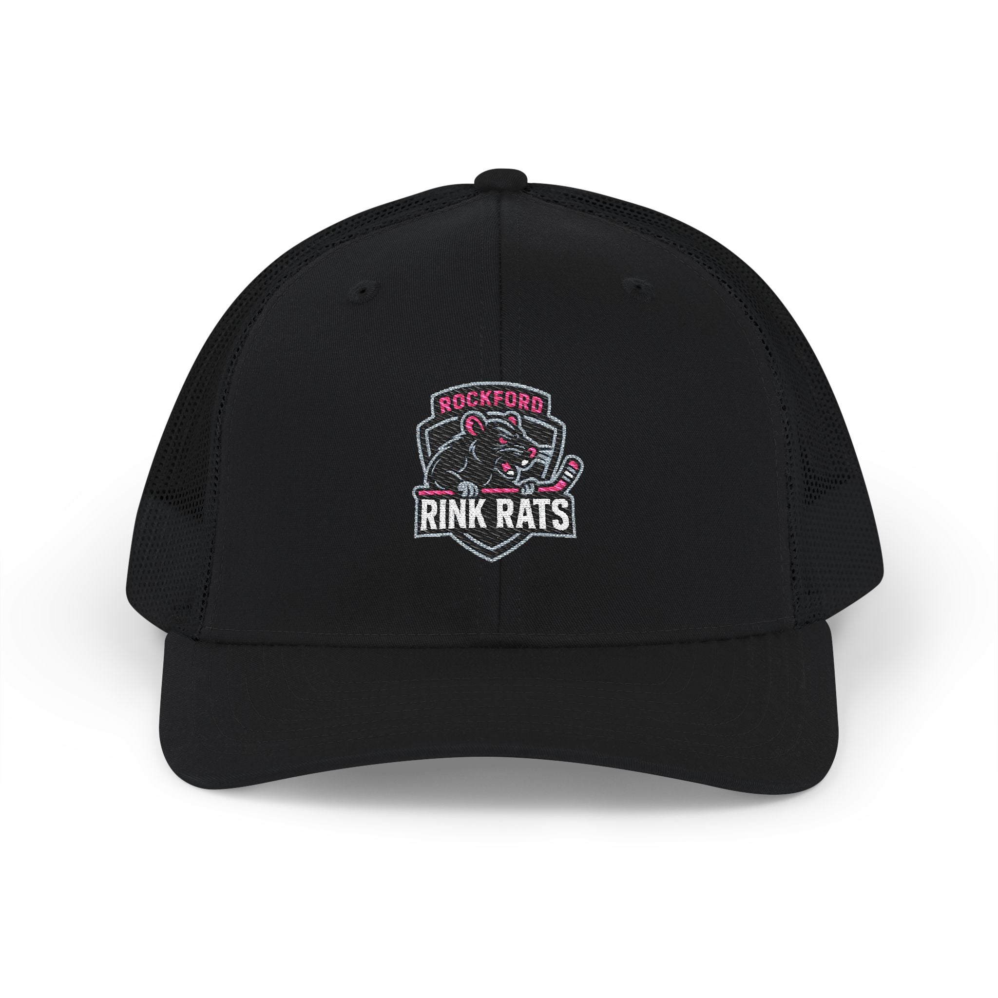 Rink Rats Hockey Trucker Cap — Embroidered Snapback Mesh Hat